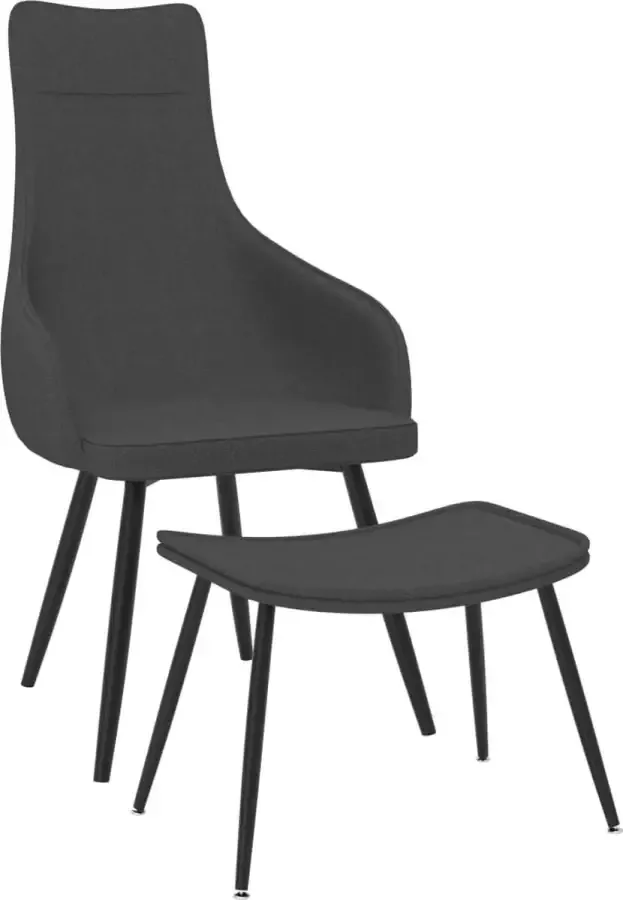 Prolenta Premium Fauteuil met voetenbank stof donkergrijs