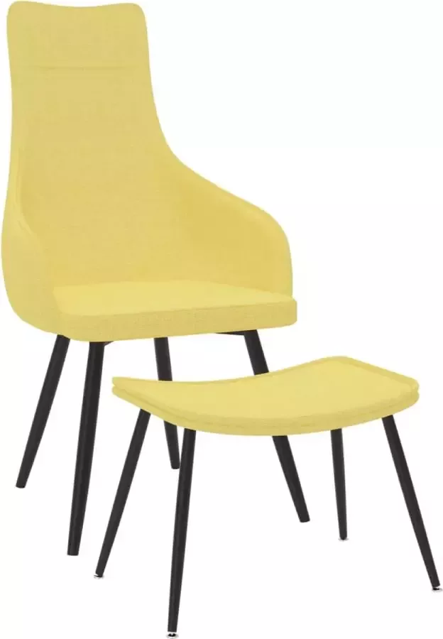 Prolenta Premium Fauteuil met voetenbank stof mosterdgeel