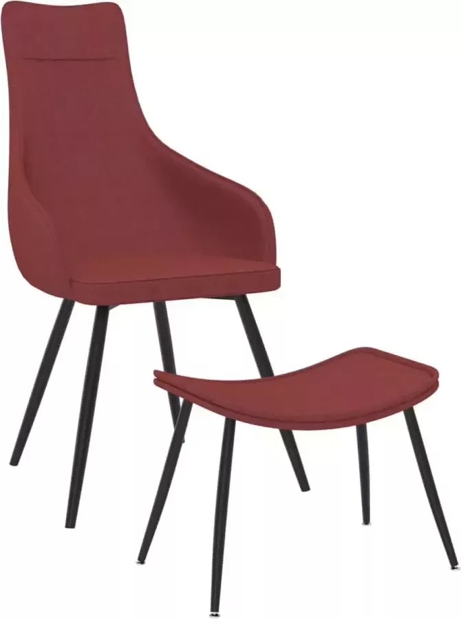 Prolenta Premium Fauteuil met voetenbank stof wijnrood