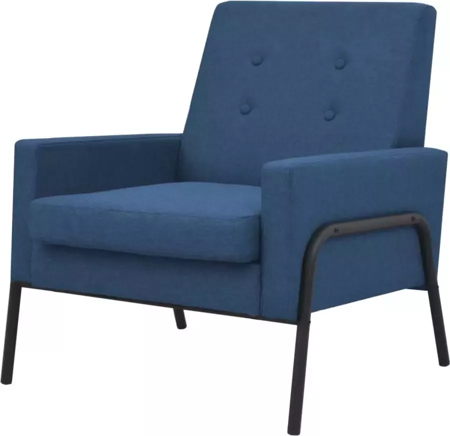 Prolenta Premium Fauteuil staal en stof blauw- Fauteuil Fauteuils met armleuning Hoes stretch Relax Design