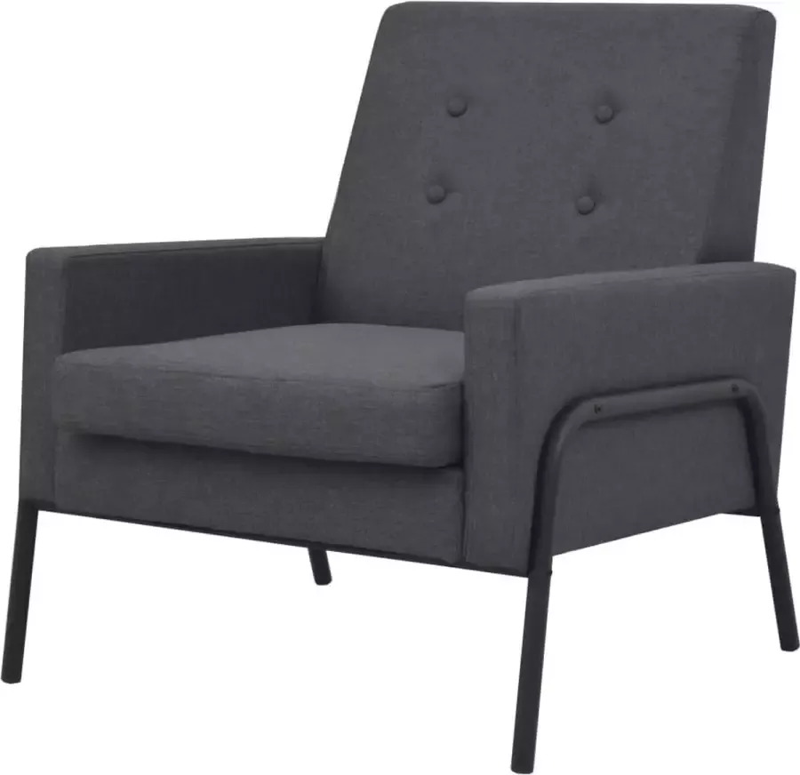 Prolenta Premium Fauteuil staal en stof donkergrijs- Fauteuil Fauteuils met armleuning Hoes stretch Relax Design