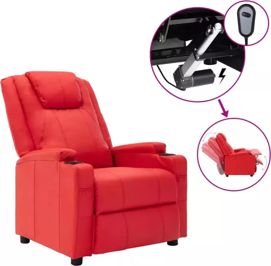 Prolenta Premium Fauteuil verstelbaar elektrisch kunstleer rood