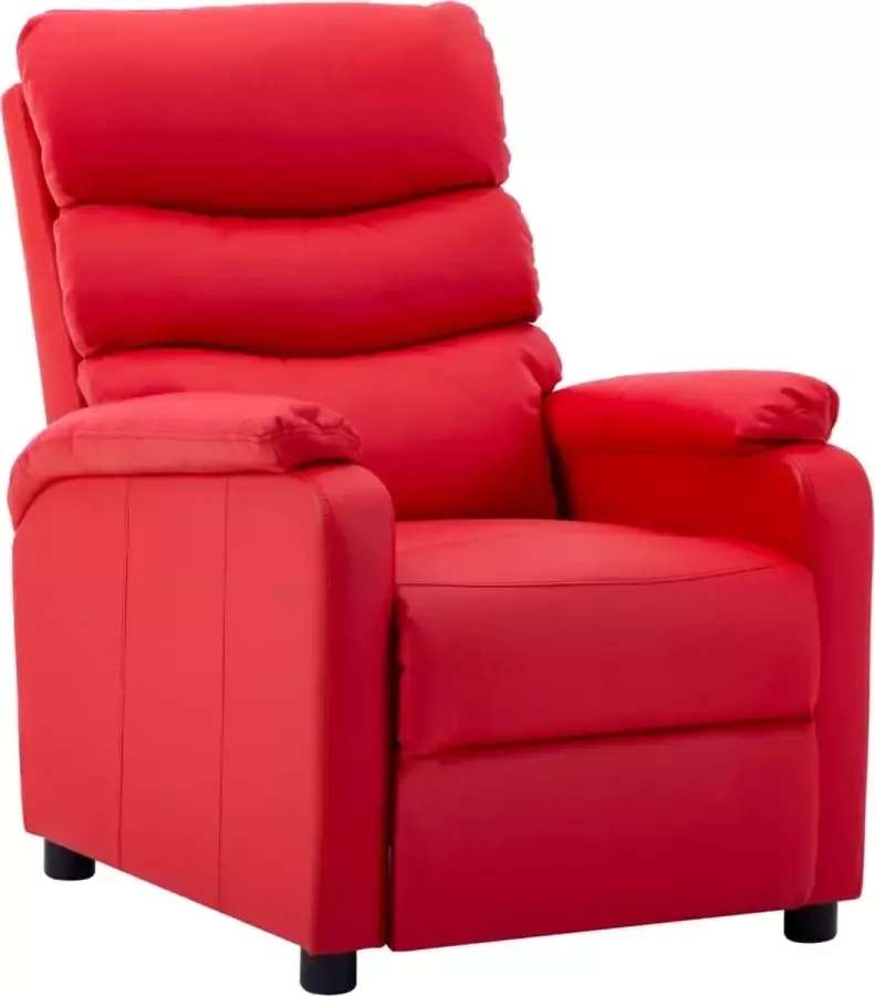 Prolenta Premium Fauteuil verstelbaar kunstleer rood- Fauteuil Fauteuils met armleuning Hoes stretch Relax Design