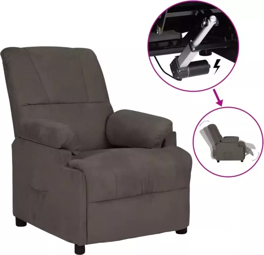 Prolenta Premium Fauteuil verstelbaar kunstsuède donkergrijs- Fauteuil Fauteuils met armleuning Hoes stretch Relax Design