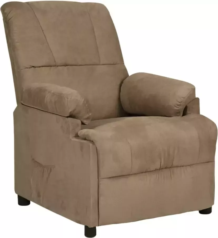 Prolenta Premium Fauteuil verstelbaar kunstsuède taupe- Fauteuil Fauteuils met armleuning Hoes stretch Relax Design