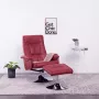 ForYou Prolenta Premium Fauteuil verstelbaar met voetenbankje kunstleer wijnrood- Fauteuil Fauteuils met armleuning Hoes stretch Relax Design - Thumbnail 2