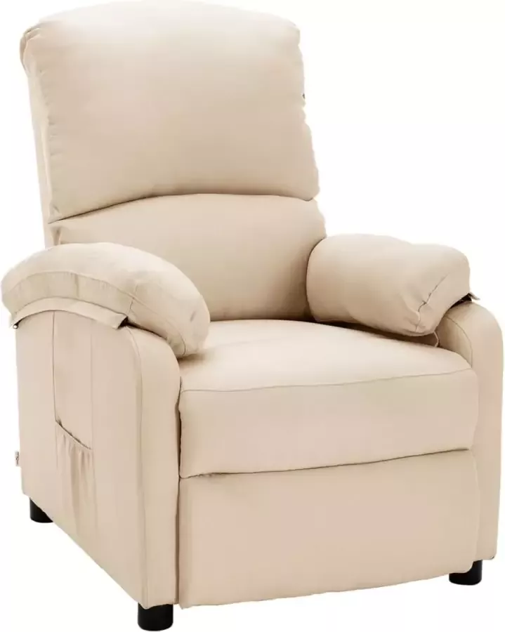 ForYou Prolenta Premium Fauteuil verstelbaar stof crèmekleurig- Fauteuil Fauteuils met armleuning Hoes stretch Relax Design