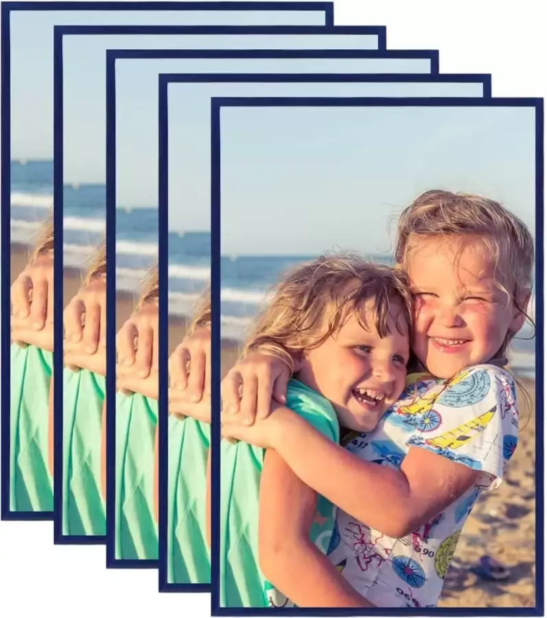 Prolenta Premium Fotolijsten 5 st voor wand of tafel 13x18 cm MDF blauw