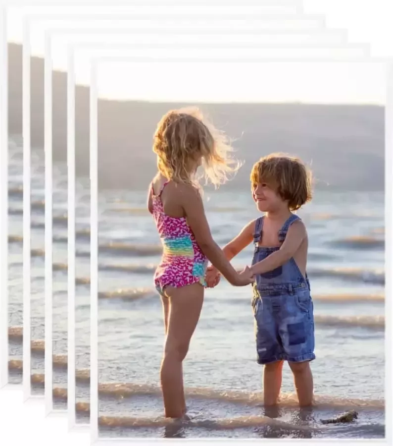 Prolenta Premium Fotolijsten 5 st voor wand of tafel 20x25 cm MDF wit