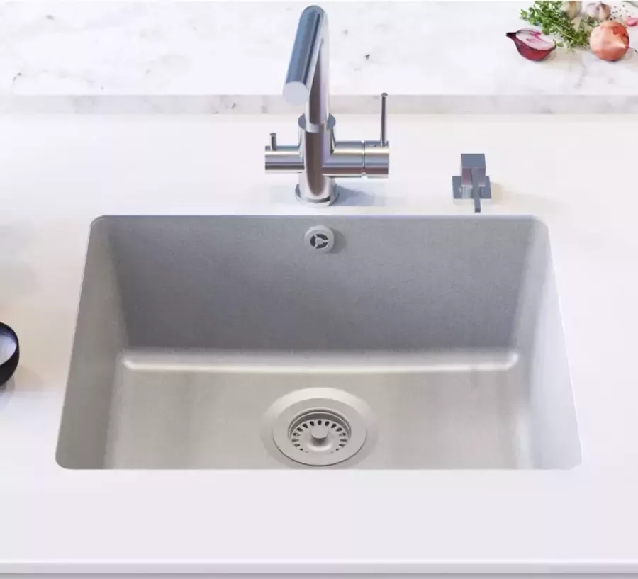 Prolenta Premium Gootsteen enkele bak graniet grijs