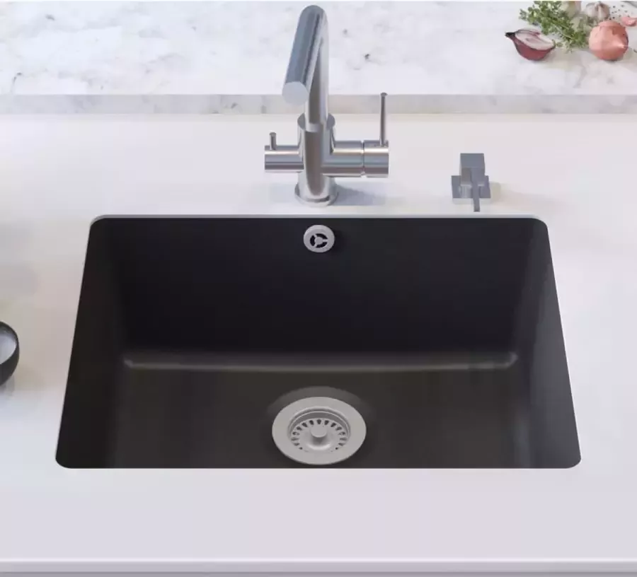 Prolenta Premium Gootsteen enkele bak graniet zwart