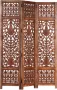 Prolenta Premium Kamerscherm 3 panelen handgesneden 120x165 cm mangohout bruin - Thumbnail 3