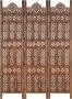 Prolenta Premium Kamerscherm 3 panelen handgesneden 120x165 cm mangohout bruin - Thumbnail 1