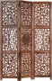 Prolenta Premium Kamerscherm 3 panelen handgesneden 120x165 cm mangohout bruin - Thumbnail 4