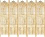 Prolenta Premium Kamerscherm 5 panelen handgesneden 200x165 cm massief mangohout - Thumbnail 2