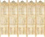 Prolenta Premium Kamerscherm 5 panelen handgesneden 200x165 cm massief mangohout - Thumbnail 1