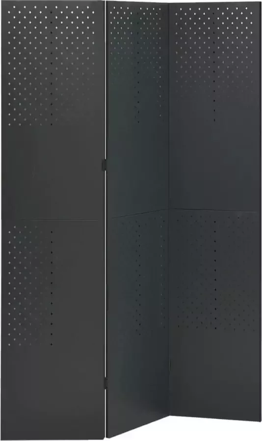 Prolenta Premium Kamerscherm met 3 panelen 120x180 cm staal antracietkleurig