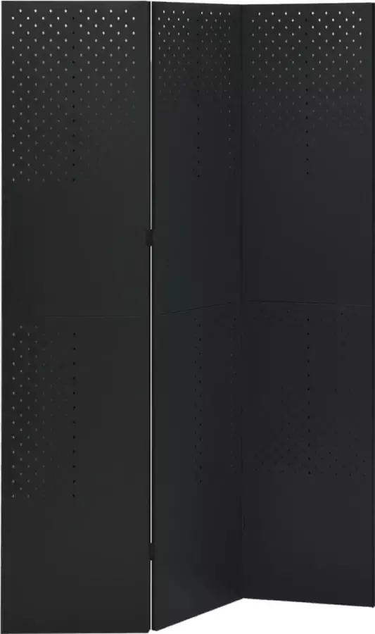 Prolenta Premium Kamerscherm met 3 panelen 120x180 cm staal zwart