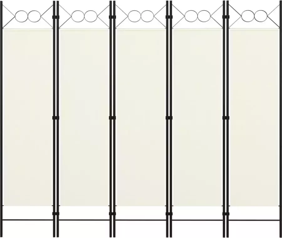 Prolenta Premium Kamerscherm met 5 panelen 200x180 cm crèmewit