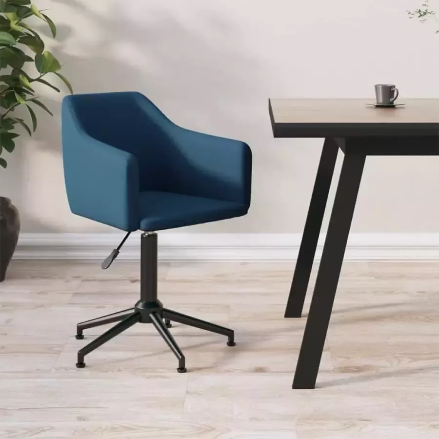 Prolenta Premium Kantoorstoel draaibaar fluweel blauw