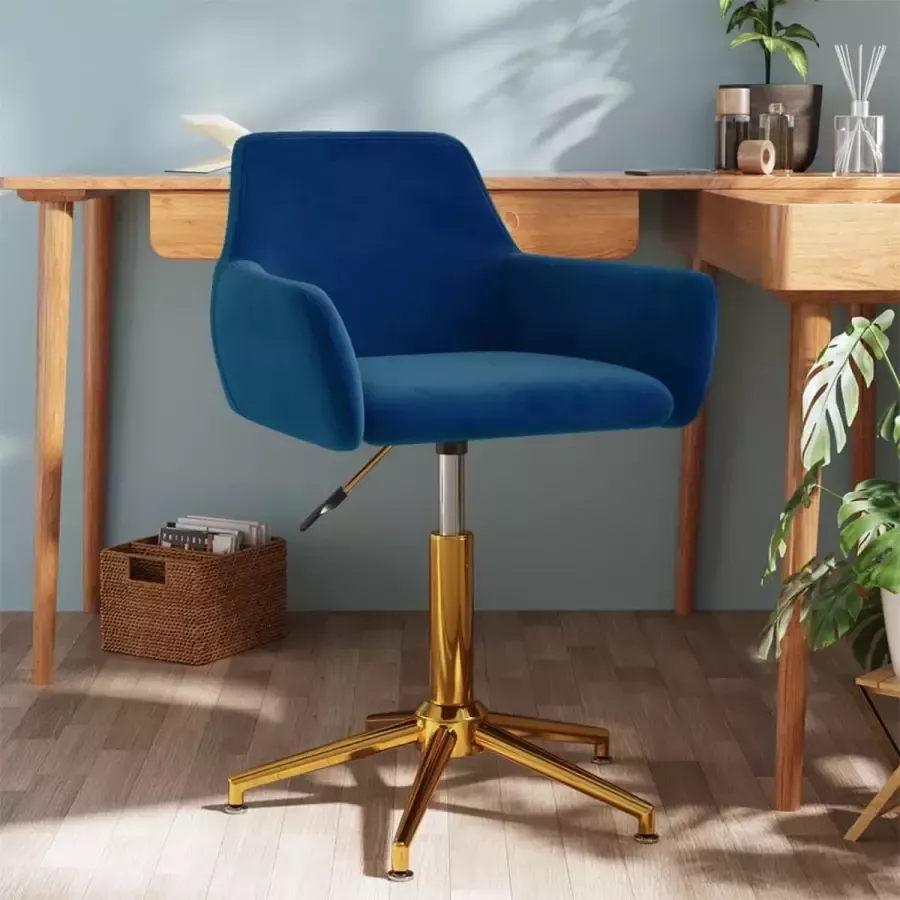 Prolenta Premium Kantoorstoel draaibaar fluweel blauw - Foto 5