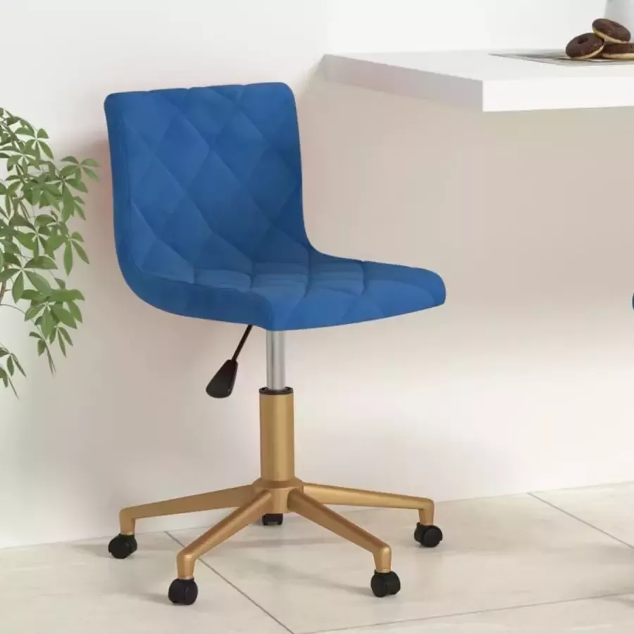 Prolenta Premium Kantoorstoel draaibaar fluweel blauw - Foto 6