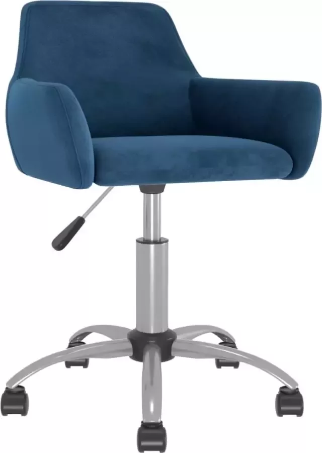 Prolenta Premium Kantoorstoel draaibaar fluweel blauw
