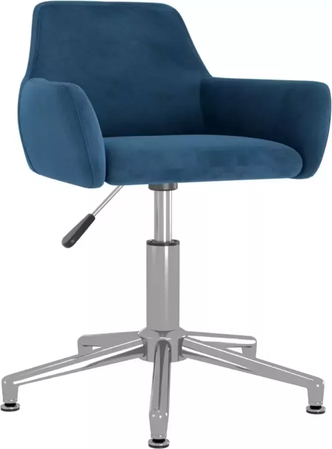 Prolenta Premium Kantoorstoel draaibaar fluweel blauw - Foto 2