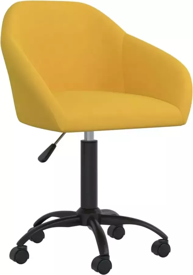 Prolenta Premium Kantoorstoel draaibaar fluweel geel