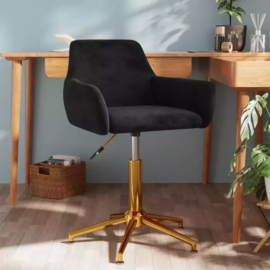 ForYou Prolenta Premium Kantoorstoel draaibaar fluweel zwart