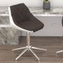 Prolenta Premium Kantoorstoel draaibaar kunstleer bruin en wit - Thumbnail 1