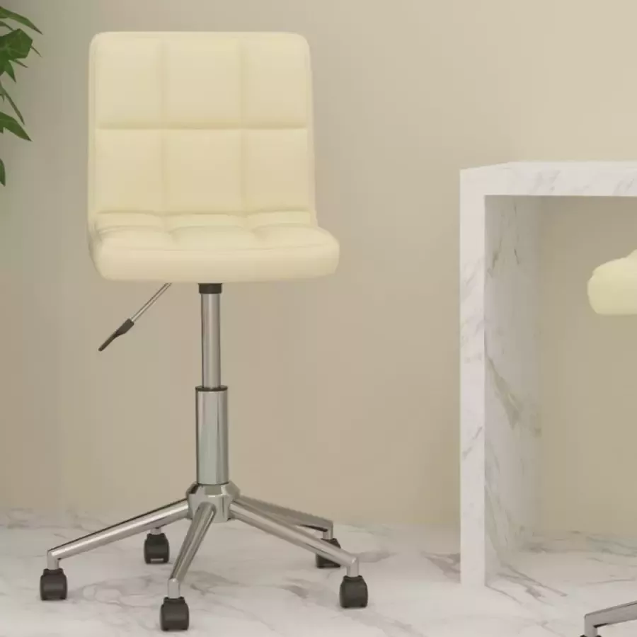 Prolenta Premium Kantoorstoel draaibaar kunstleer crèmekleurig