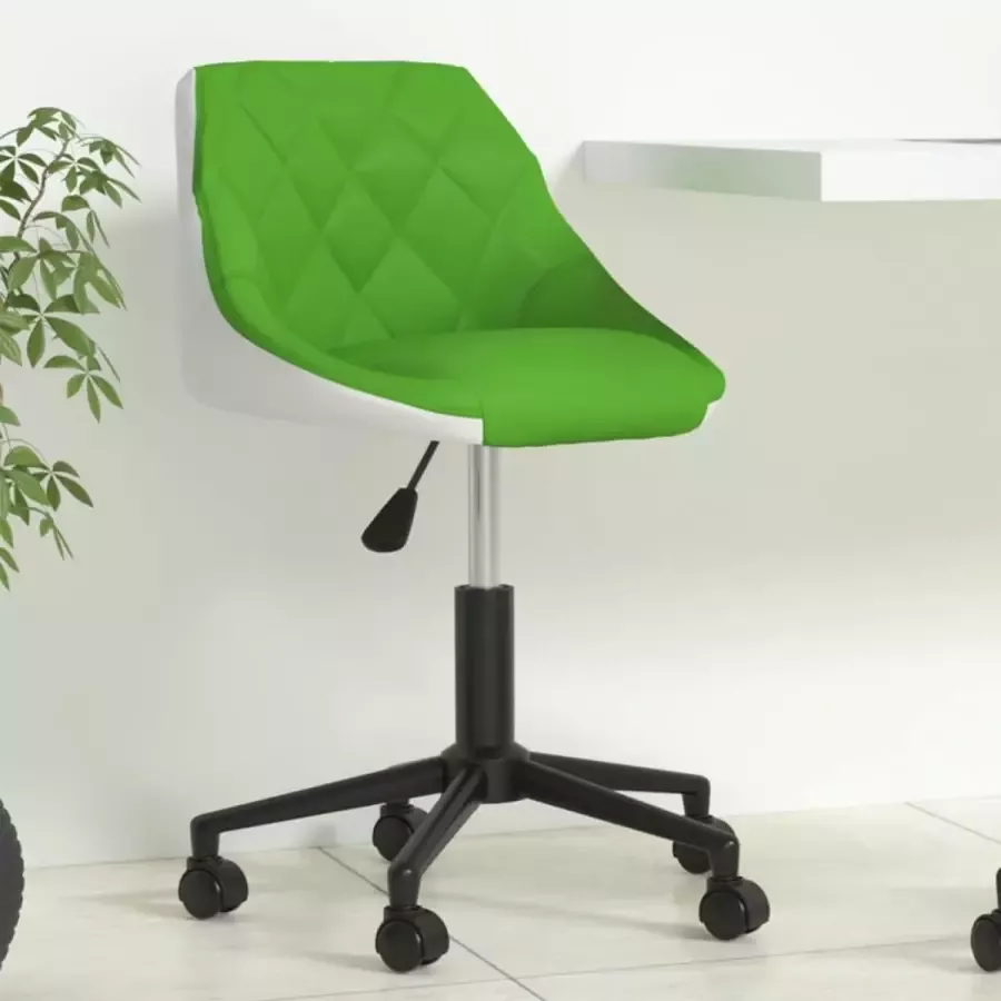 Prolenta Premium Kantoorstoel draaibaar kunstleer groen en wit