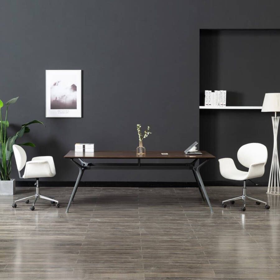 Prolenta Premium Kantoorstoel draaibaar kunstleer wit
