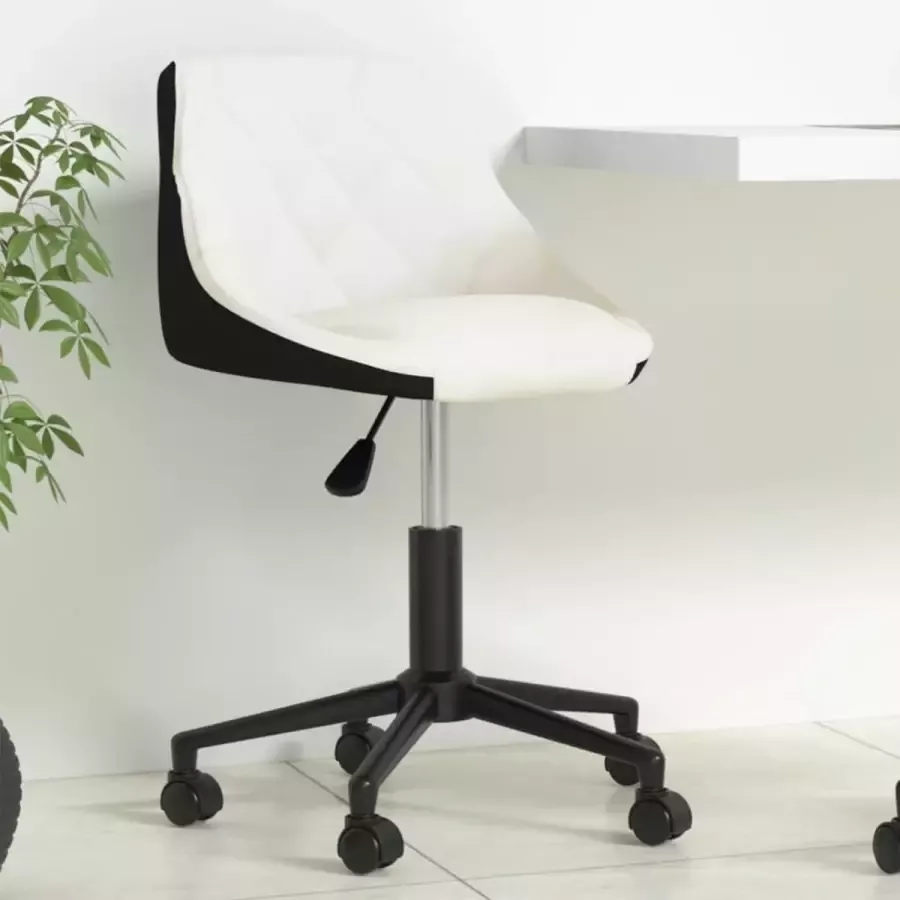 Prolenta Premium Kantoorstoel draaibaar kunstleer wit en zwart
