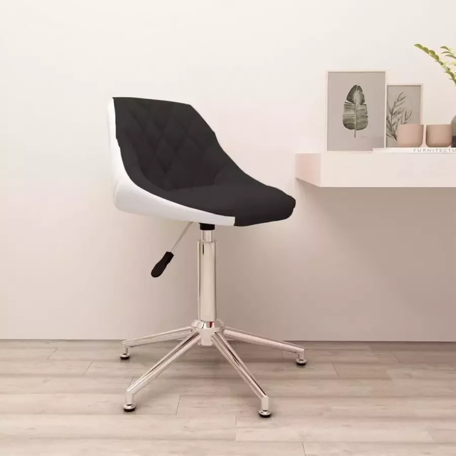 Prolenta Premium Kantoorstoel draaibaar kunstleer zwart en wit