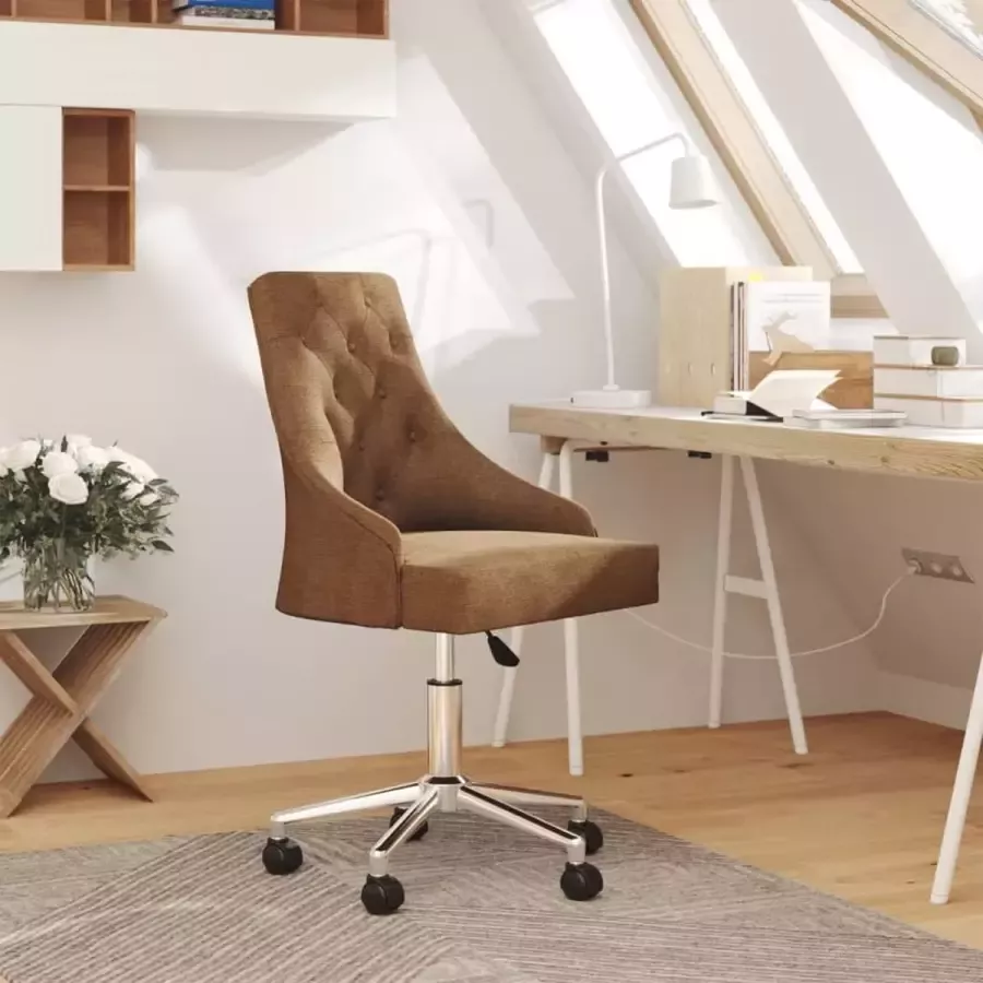 Prolenta Premium Kantoorstoel draaibaar stof bruin