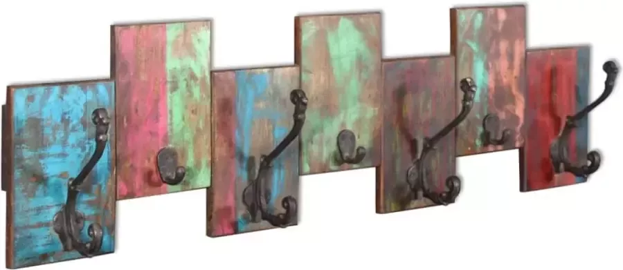 Prolenta Premium Kapstok met 7 haken massief gerecycled hout