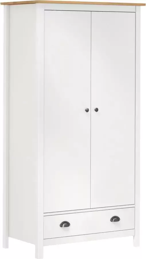 Prolenta Premium Kledingkast met 2 deuren Hill Range 89x50x170 cm grenenhout wit