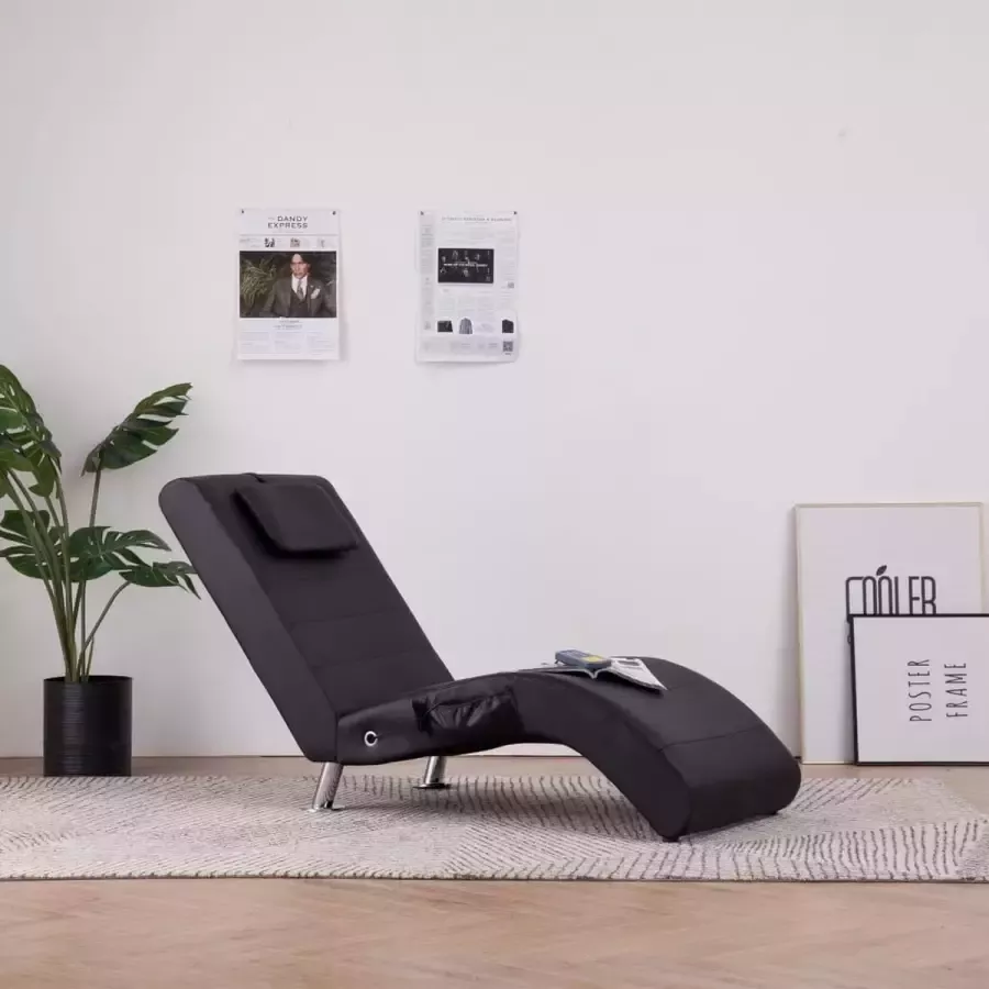 Prolenta Premium Massage chaise longue met kussen kunstleer bruin