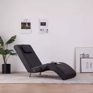 Prolenta Premium Massage chaise longue met kussen kunstleer zwart