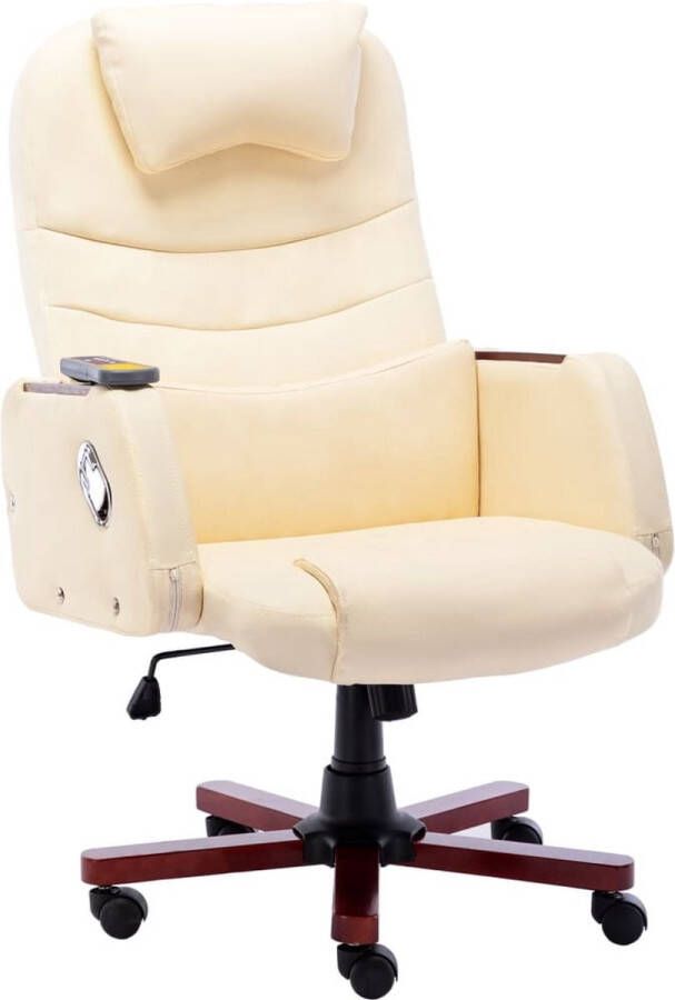 Prolenta Premium Massage kantoorstoel kunstleer crèmekleurig