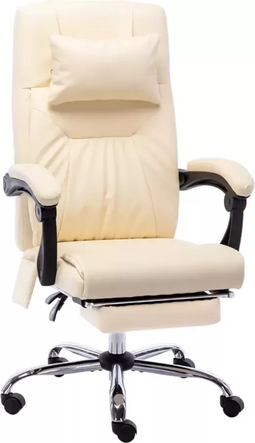 Prolenta Premium Massage kantoorstoel kunstleer crèmekleurig