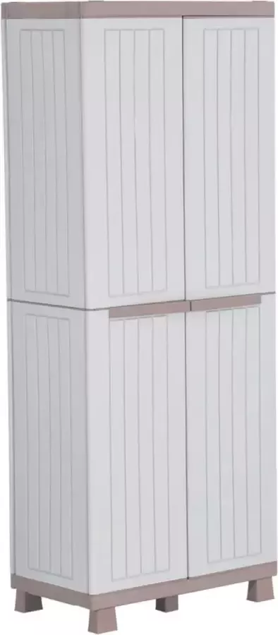 Prolenta Premium Opbergkast met 2 deuren 68x39x170 cm lichtgrijs en beige