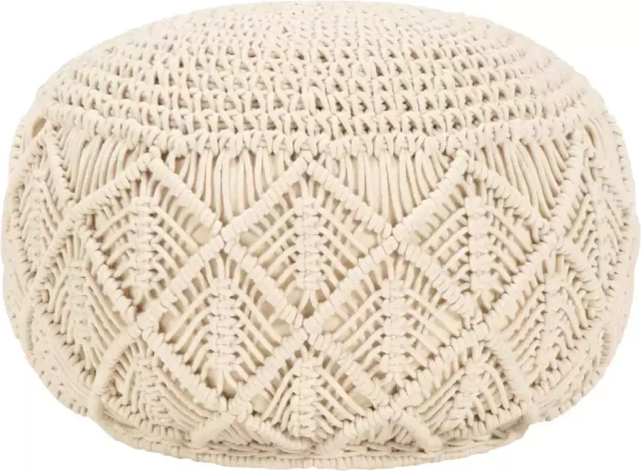 Prolenta Premium Poef macramé handgemaakt 45x30 cm katoen