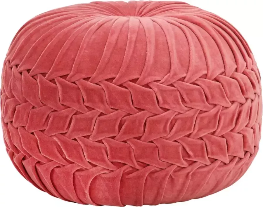 Prolenta Premium Poef smock ontwerp 40x30 cm katoenfluweel roze