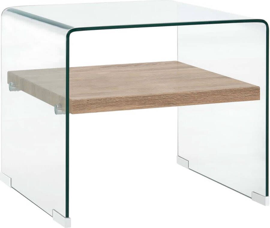 Prolenta Premium Salontafel 50x50x45 cm gehard glas transparant