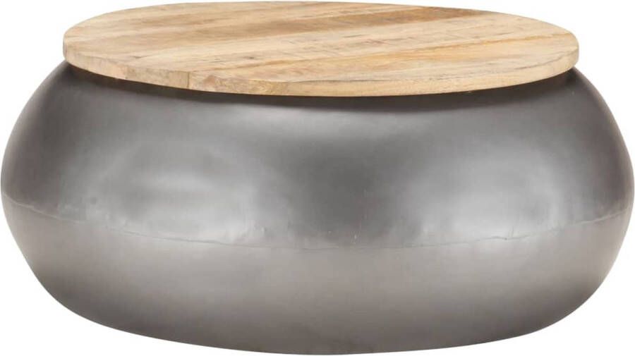 Prolenta Premium Salontafel 68x68x30 cm massief mangohout grijs