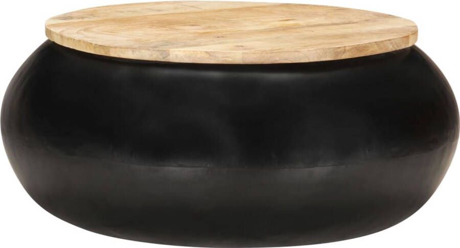 Prolenta Premium Salontafel 68x68x30 cm massief mangohout zwart