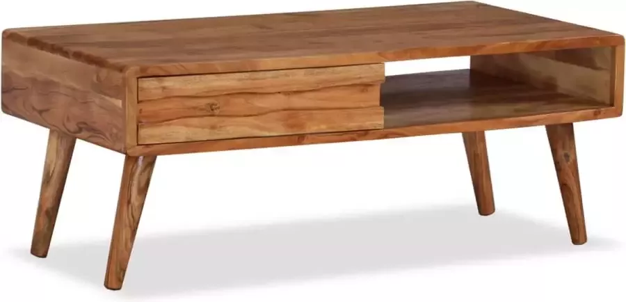 Prolenta Premium Salontafel met bewerkte lade 100x50x40 cm massief hout